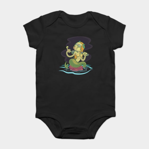 Old timey mermaid Baby Bodysuit by majanation